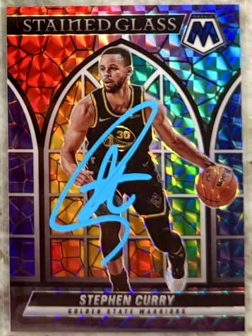 Stephen Curry, Panini Mosaic Stained Glass, signed